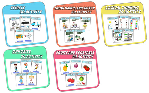 Extrokids Laminated Reusable Activity Flashcard Learning Kit for Kids (600+ Activities) - EKT1825