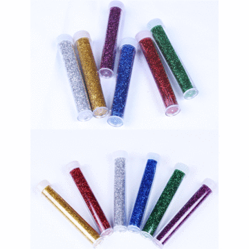 Extrokids 12 Colorful High Quality Bottle Glitter Powder for Crafts in a pack  - EKC1860