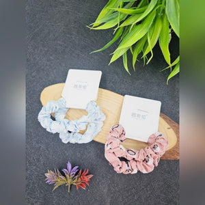 Soft Cloth Color Printed Bands Light Blue And Peach 4 nos - EKAS0019