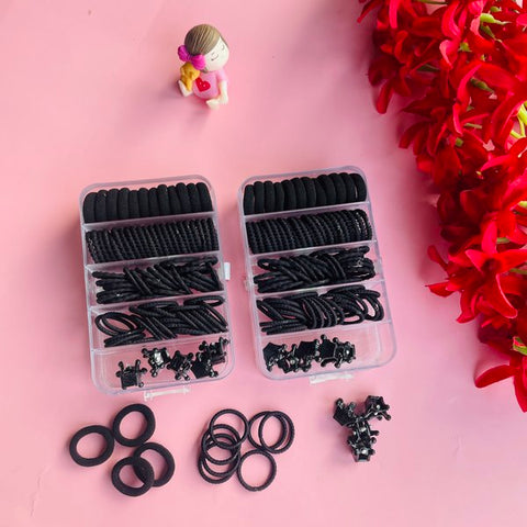 Mini Band A+ Quality Black Rubber Band Plus Clips  - EKAS0036