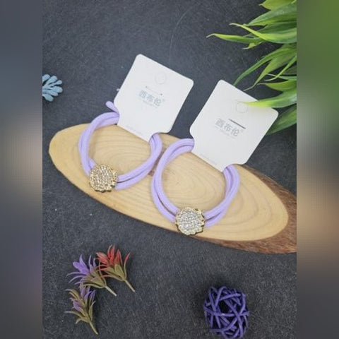 Rubber Band With Stones Fancy Lavender 2 bands - EKAS0041