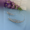 Crown Silver With White Stone 1pc - EKAS0057