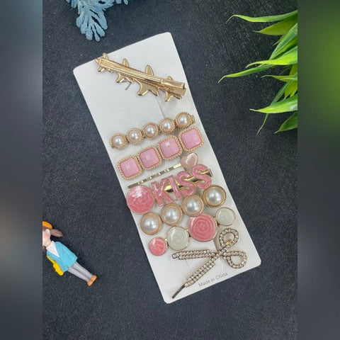 Korean Clip 8 Different Types Pink  - EKAS0063