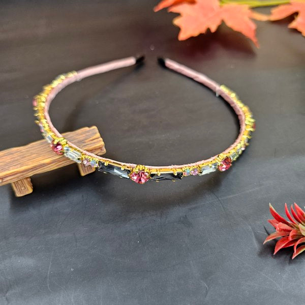 Head Band Stone Model Green Red 1pc - EKAS0074