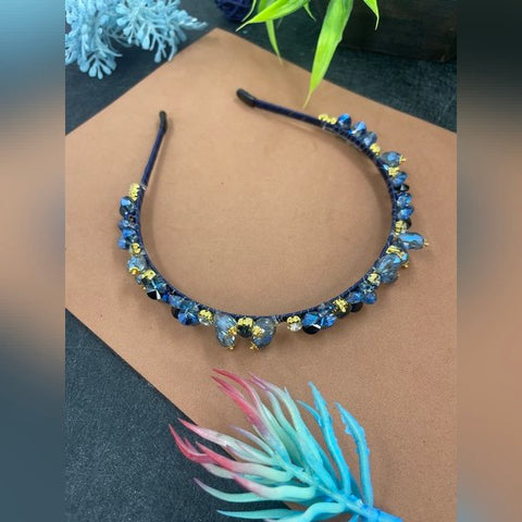 Head Band Crystal Blue Color 1pc - EKAS0077