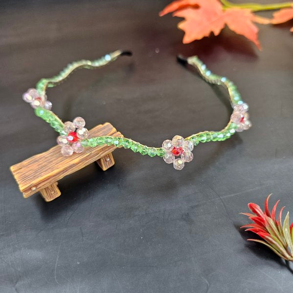 Head Band Green Pink Color 1pc - EKAS0079