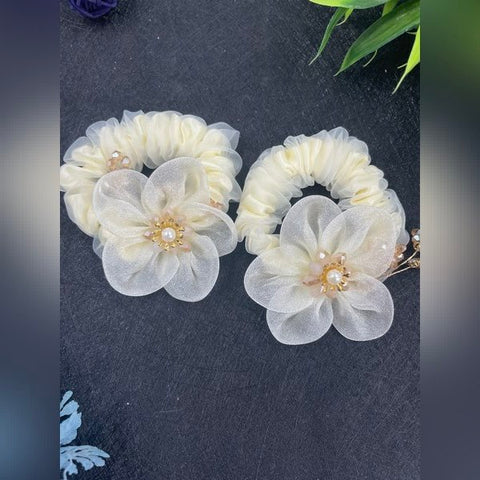 Hair Band Flower Model 1Pc Band White Skin Color  - EKAS0083