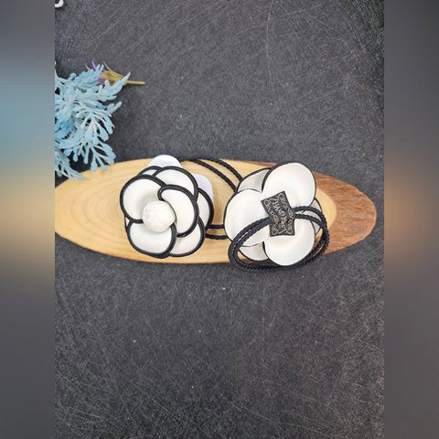 Hair Band White Rose 1pc - EKAS0099