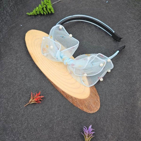 Head Band Small Butterfly Model 1pc  Sky Blue - EKAS0116 - 1