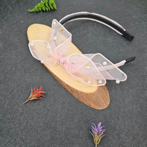 Head Band Small Butterfly Model 1pc  Baby Pink - EKAS0116 - 3