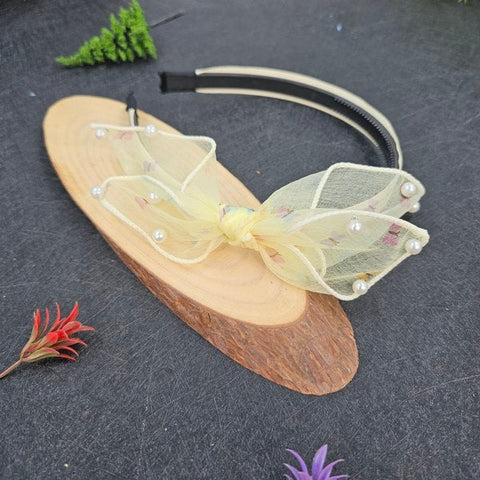 Head Band Small Butterfly Model 1pc  Yellow - EKAS0116 - 5