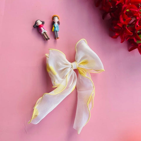 Bows Hair Clips 1pc Yellow - EKAS0139 - 1