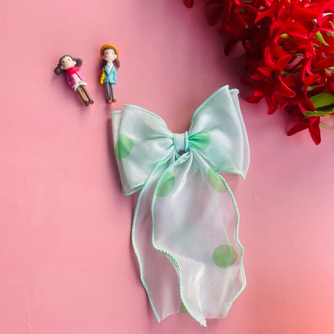 Bows Hair Clips 1pc Green - EKAS0139 - 2