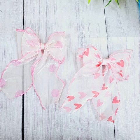 Bows Hair Clips 1pc Baby Pink - EKAS0139 - 6