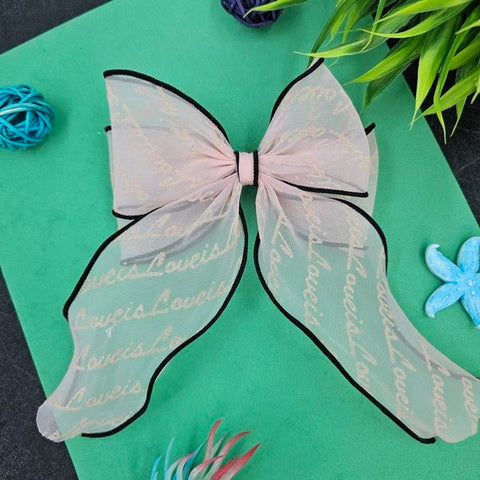 Bows Hair Clips 1pc Light Pink - EKAS0140 - 1