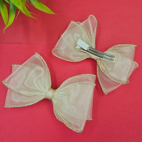 Bows Hair Clips 1pc Gold - EKAS0141 - 1
