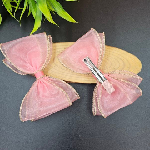 Bows Hair Clips 1pc Pink - EKAS0141 - 4