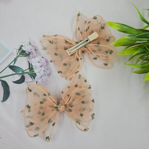 Bows Hair Clips 1pc Orange - EKAS0142 - 1
