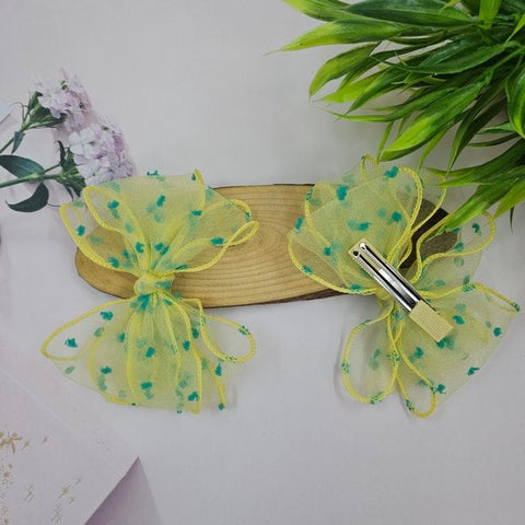 Bows Hair Clips 1pc Yellow - EKAS0142 - 4