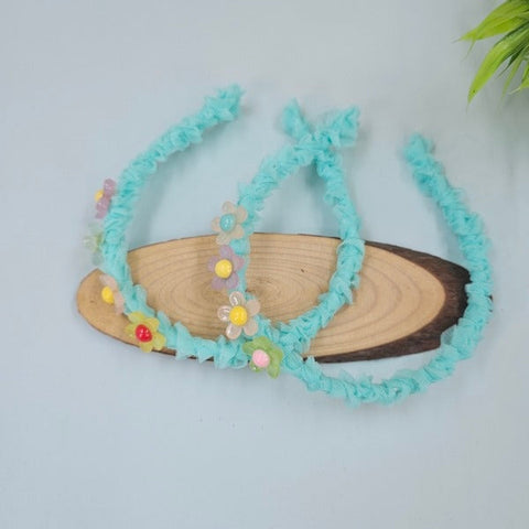 Head Band Cloth And Flower Model 1pc Blue - EKAS0143 - 6