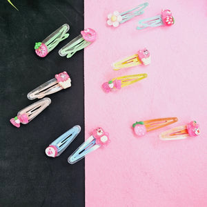 Bear Strawberry Clips 2pc Random Design Will Be Shipped - EKAS0153