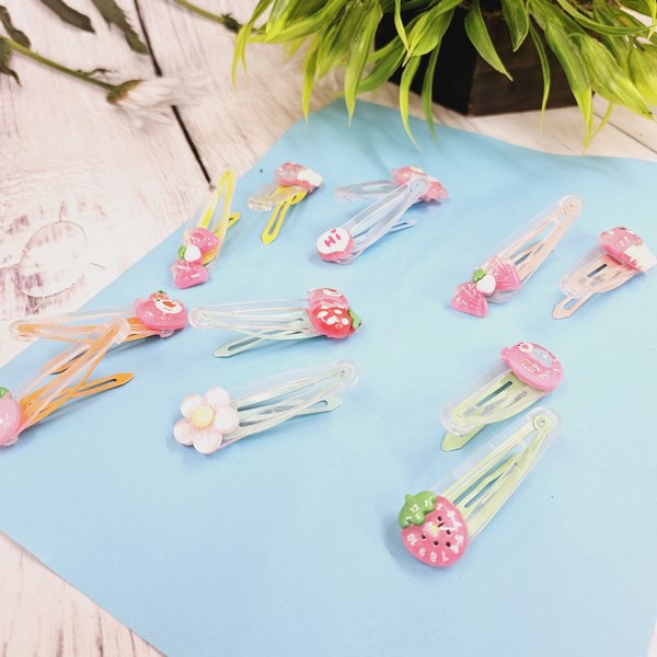 Bear Strawberry Clips 2pc Random Design Will Be Shipped - EKAS0153
