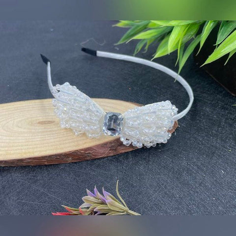 Head Band Crystal Premium Design No 1 1pc White - EKAS0167 - 2