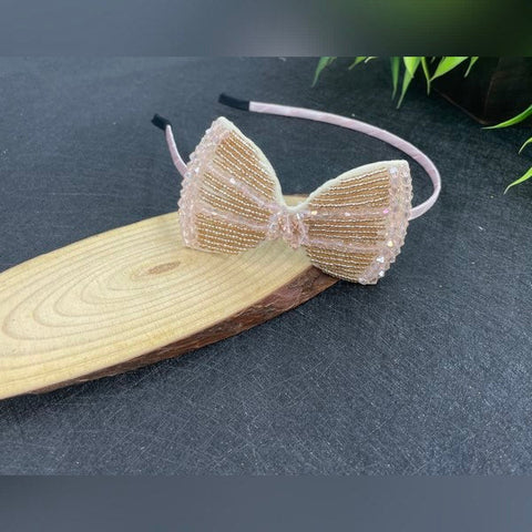 Head Band Crystal Premium Design No 2 1pc Peach - EKAS0168 - 1