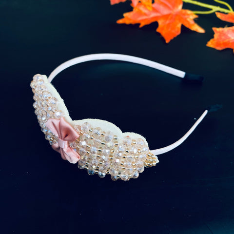 Head Band Crystal Premium Shine Design 1pc Baby Pink - EKAS0170 - 3
