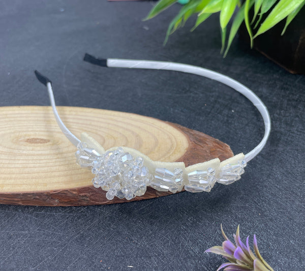 Head Band Crystal Premium Design 1pc White - EKAS0171 - 3