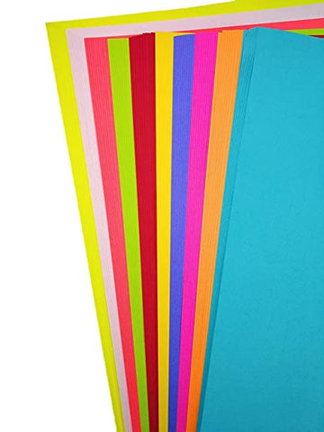 A4 BRIGHT NEON COLOR CARD 50 SHEETS 8.5X11 - EKC1960