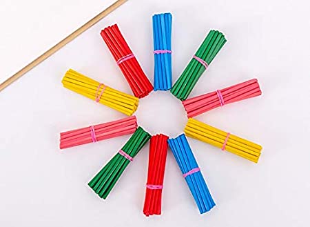 Wooden sticks - color - round - 100 sticks - EKC1979