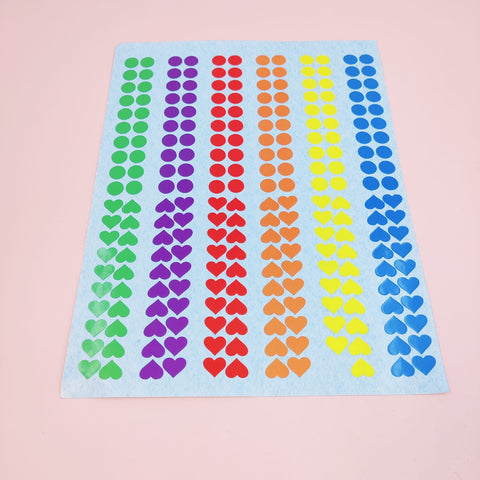 Extrokids Dot and Heart stickers for activity - 1 cm - EKC2004
