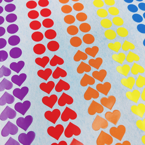 Extrokids Dot and Heart stickers for activity - 1 cm - EKC2004