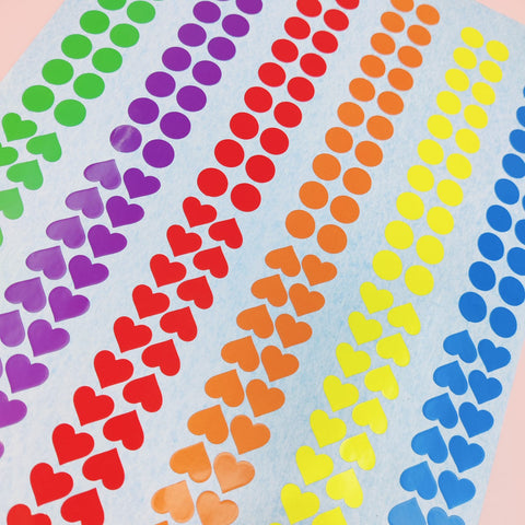 Extrokids Dot and Heart stickers for activity - 1 cm - EKC2004