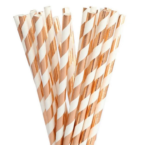 Paper Straw Glitter Shaded 25pcs Random Design Will Be Shipped - EKC2129