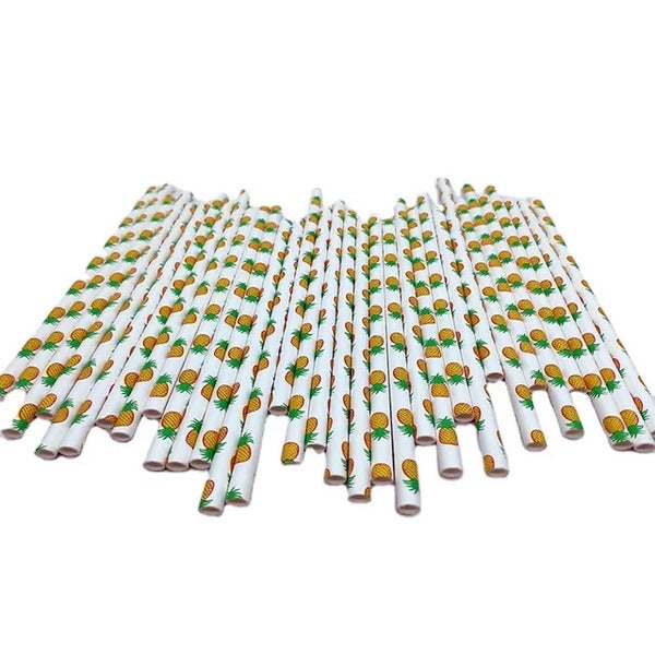 Paper Straw Fruit 25pcs  Random Design Will Be Shipped - EKC2131