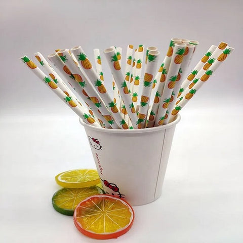 Paper Straw Fruit 25pcs  Random Design Will Be Shipped - EKC2131