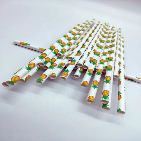 Paper Straw Fruit 25pcs  Random Design Will Be Shipped - EKC2131