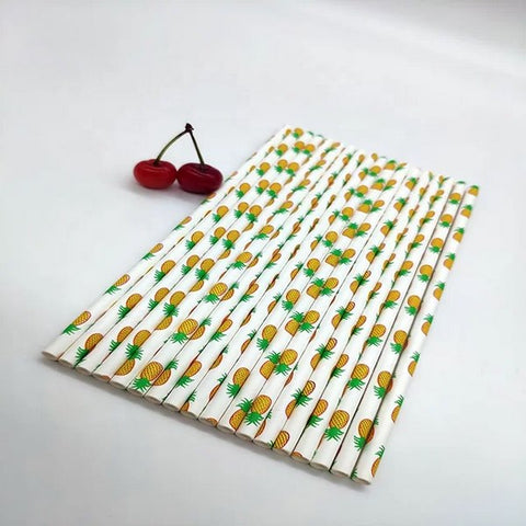 Paper Straw Fruit 25pcs  Random Design Will Be Shipped - EKC2131