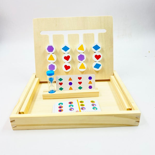Wooden 4-Color Shape Sorting Logic Game