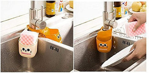 Mini Sink Storage Basket Hanging Bag Water Tank Shelf Organizer for Toilet Kitchen Sponge Soap Gadg - EKH0053