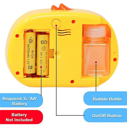 Extrokids Duck Model Portable Bubble Maker with 2 Bubble Solutions - EKH0104