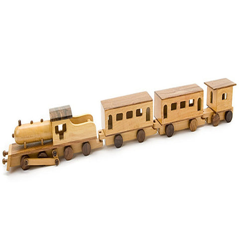 Extrokids Jumbo Wooden Train Replica Toy - Brown - EKIT0038
