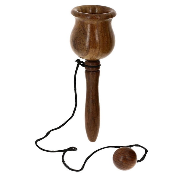Extrokids Wooden Toy Cup And Ball Game - Brown - EKIT0053
