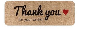 Personalized Kraft Paper Thank You Sticker Label - EKPS0013