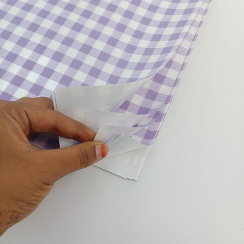 Plastic gift sheets-violet with white checked - 22.5*22.5 in - 20 sheets - EKPS0029