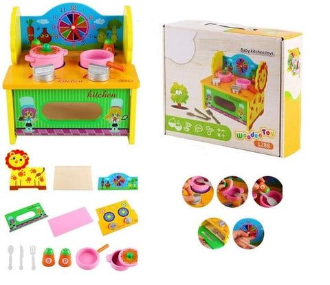 Extrokids Wooden Pretend PlaySet Kitchen Set Educational Toys for Kids - EKR0004
