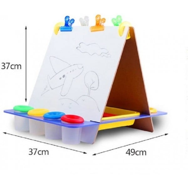 Extrokids Wooden Multifunctional Double Sided Tabletop Easel Board for Drawing Writing and Painting - EKR0006