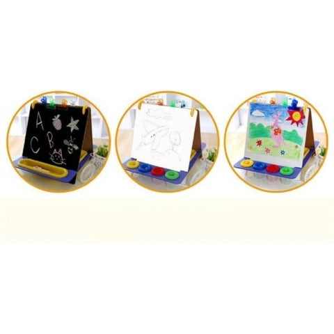 Extrokids Wooden Multifunctional Double Sided Tabletop Easel Board for Drawing Writing and Painting - EKR0006